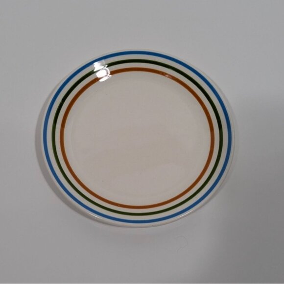 Syracuse China Syralite Spectrum Rainbow Stripe Salad Plate Vintage Dinnerware - Picture 1 of 6
